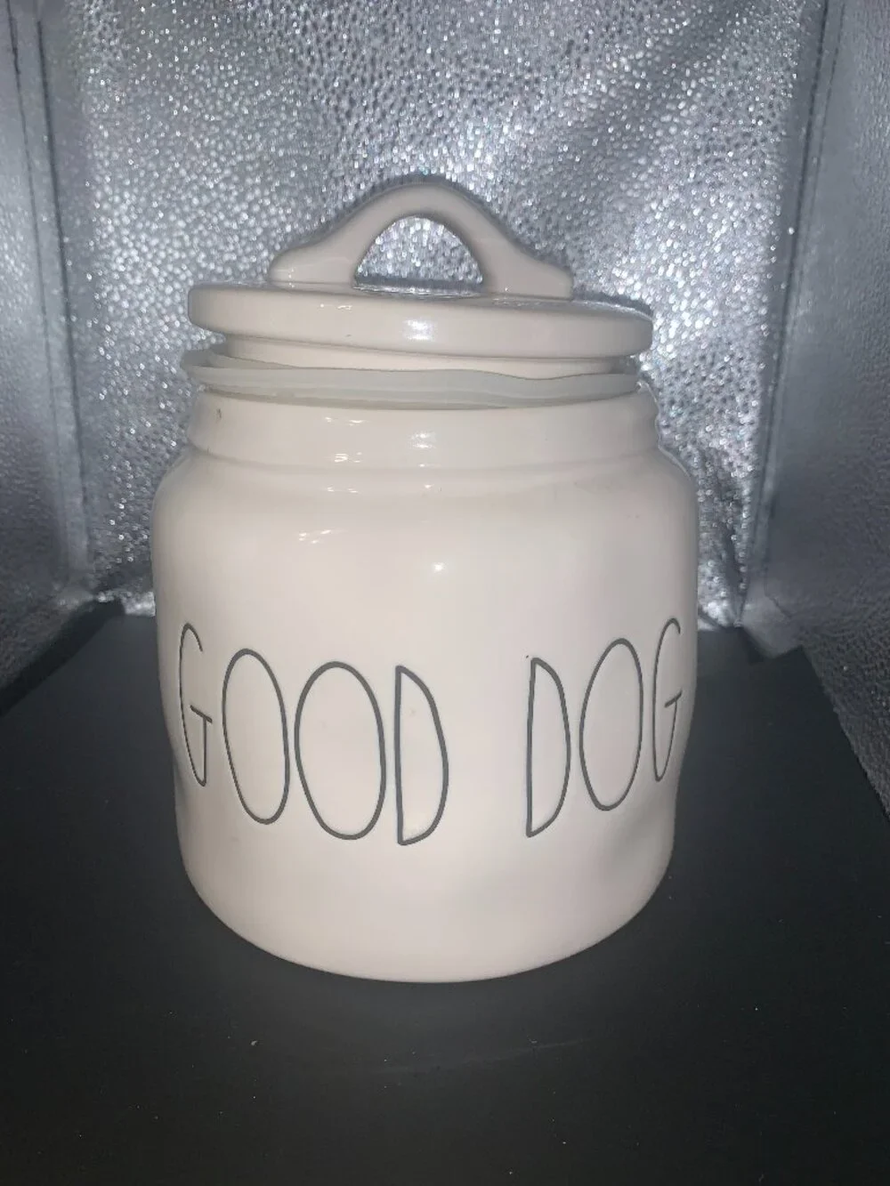 Rae Dunn Good Dog Farmhouse Dog Treat Canister Artisan Collection SELLING AS IS